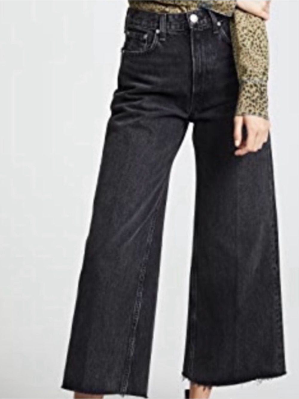 rag & bone Haru High-Rise Wide-Leg Black/Gray Jeans